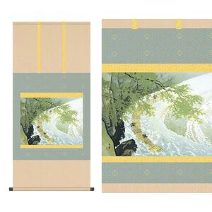 筏／いかだ　小型尺五　幅54.5×高さ約115cm　川合玉堂／かわいぎょくどう　名画複製画 掛け軸 掛軸 [20]