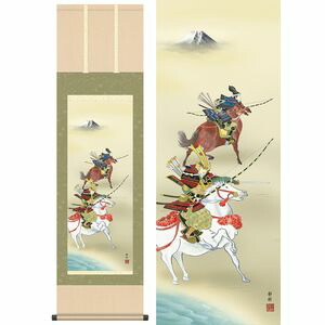 大成武者／たいせいむしゃ　幅44.5×高さ約164cm　阿部静雅／あべせいが　行事飾り　端午の節句　武者 掛け軸 掛軸 [20]