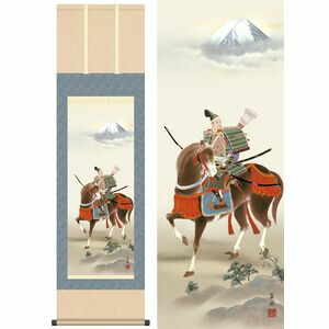馬上武者／ばじょうむしゃ　幅44.5×高さ約164cm　鈴木翠朋／すずきすいほう　行事飾り　端午の節句　武者 掛け軸 掛軸 [20]