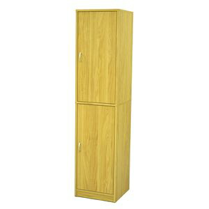 2ドア収納ボックス ナチュラル 組立式 幅39.5 x 奥行38 x 高さ166.75 cm [27]