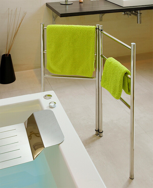 楽天市場 タオル スタンド 全幅90 高さ84cm タオルハンガー タオル掛け タオルバー タオルかけ タオルレール アイアン ステンレス シンプル モダン おしゃれ 北欧 トイレ 洗面所 キッチン 浴室 お風呂 銀 銀色 シルバー 研磨 仕上げ バスタオル 鏡 ミラー 洗面
