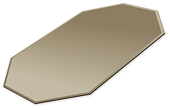 ミラー トレイ ミラー トレー 鏡 トレイ 鏡 トレー：ブロンズミラー（ブロンズ色の鏡） 長八角形（233x350mm）（鏡トレイ 鏡トレー ミラートレイ ミラートレー ベーストレイ ディスプレイ トレー トレイ） おしゃれ 北欧 夏セール 送料無料 模様替え｜鏡 ミラー 洗面 インテリア IVY
