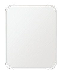 ＼今だけP2倍+送料無料!!／ スーパークリアー ミラー 608x760mm 角丸四角形 クリスタルカット 鏡 壁掛け ミラー 壁掛け 日本製 5mm厚 玄関 リビング 寝室 トイレ 高透過 高精彩 壁掛け鏡 ウオールミラー 姿見 全身 角が丸い 角型 四角 四角形