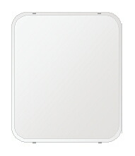 \今だけP2倍+送料無料!!/ スーパークリアー ミラー 549x649mm 角丸四角形 クリスタルカット 鏡 壁掛け ミラー 壁掛け 日本製 5mm厚 玄関 リビング 寝室 トイレ 高透過 高精彩 壁掛け鏡 ウオールミラー 姿見 全身 角が丸い 角型 四角 四角形
