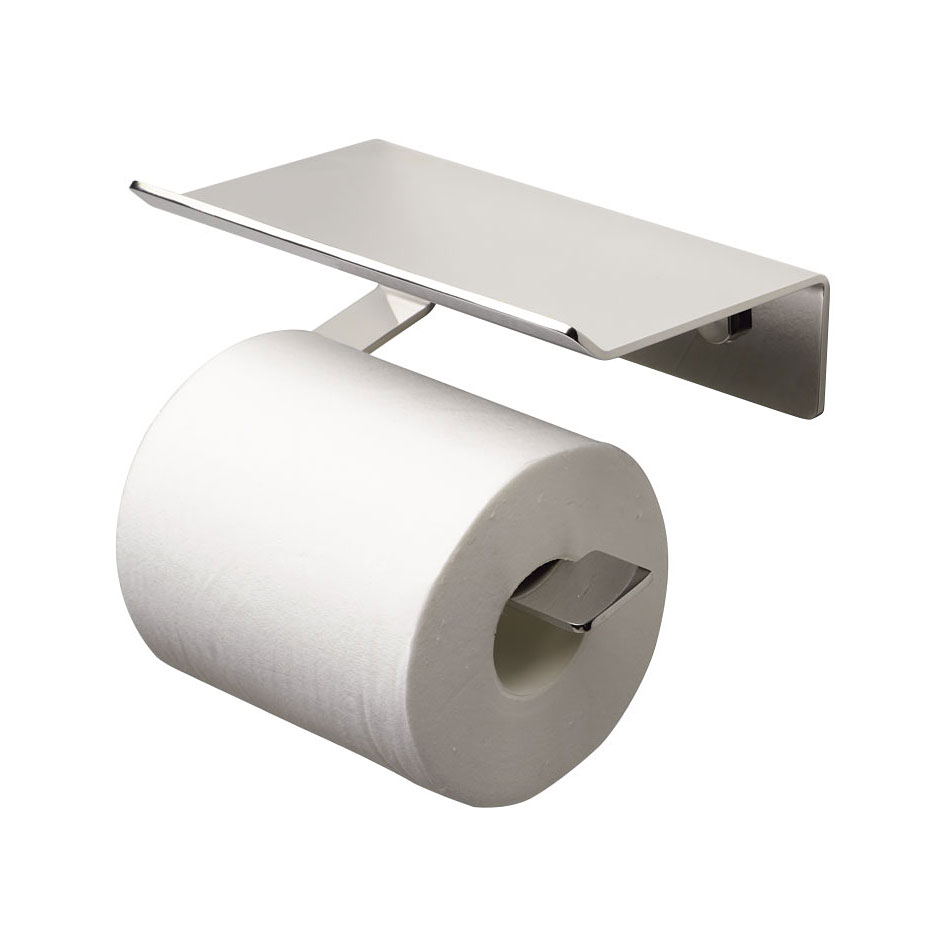 ＼今だけP2倍+送料無料!!／ 棚付き ペーパーホルダー ステンレス 研磨仕上げ 銀色 シルバートイレ トイレットペーパーホルダー トイレペーパーホルダー ペーパーホルダーカバー ロールペーパーホルダー｜鏡 ミラー 洗面 インテリア IVY