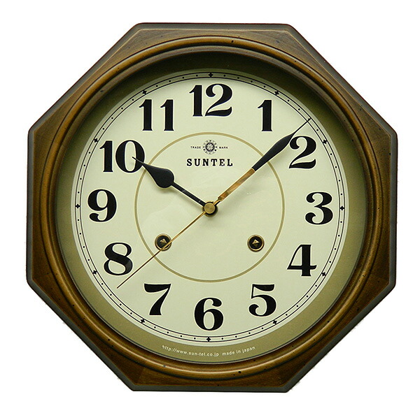 日本製！レトロデザイン連続秒針クォーツ式掛け時計 QL739A-BR(ブラウン) 日本製！レトロデザイン連続秒針クォーツ式掛け時計 QL739A-BR(ブラウン)