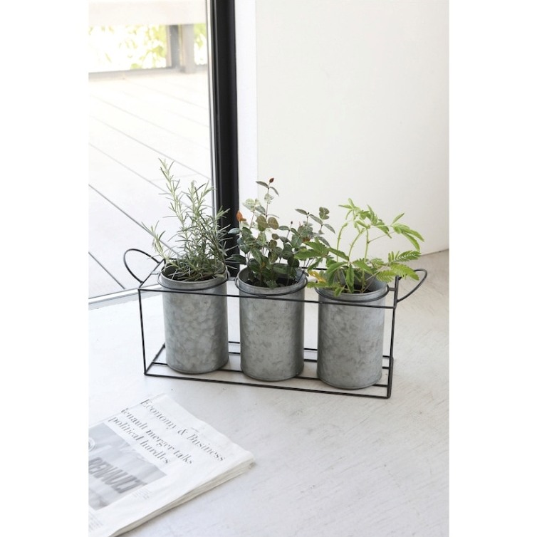＼今だけP2倍+送料無料!!／ 3連ポット 2セット入り 鉢 鉢カバー 花 植物 植木 ポット 受け フラワースタンド フラワーラック プランターラック 花台 室内 玄関 庭 庭づくり ガーデニング 園芸 趣味 DIY 屋外 おしゃれ 北欧 アンティーク レトロ