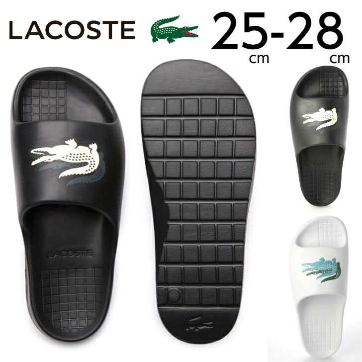 ラコステ シャワーサンダル メンズ LACOSTE CROCO 2.0 EVO 123 1 CMA サンダル メンズ ビッグロゴ 45CMA0005 スライド ブラック/ブラック ホワイト/ブルー スポーツ シャワサン スポサン 送料無料