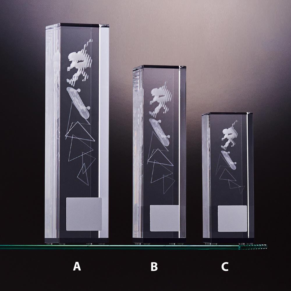【プレート彫刻無料】ガラス製スケートボードブロンズBW-2012-B（0）　表彰　記念品　レプリカ｜トロフィー記念品の老舗 香川記章