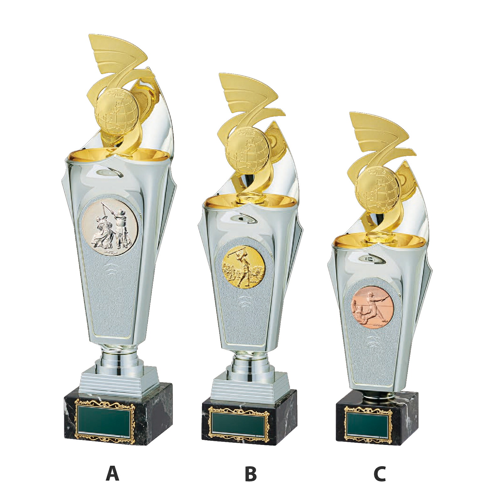 【プレート彫刻無料】樹脂製ブロンズB-6042-B（ワシ）（O）　トロフィー　表彰　記念品　レプリカ