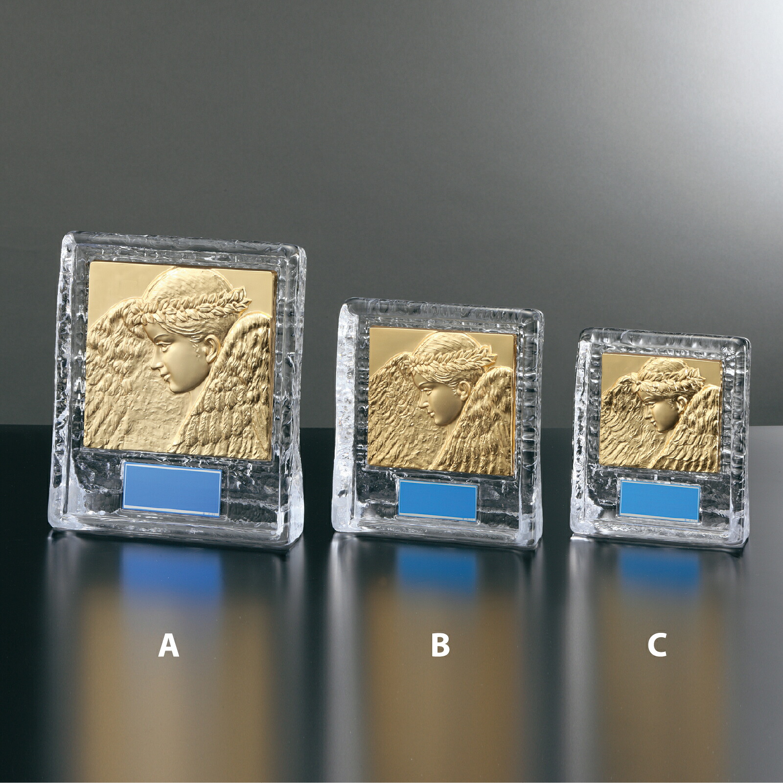 【プレート彫刻無料】ガラス製楯SW-5042-C（O）　表彰　記念品　賞品　レプリカ