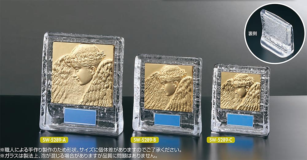 【プレート彫刻無料】ガラス製楯SW-5289-B　表彰　記念品　賞品　レプリカ