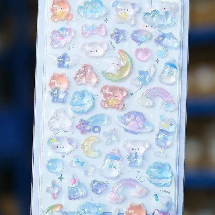 【楽天市場】10枚セット シール ぷくぷくシール 3D立体 可愛い ご褒美シール 装飾用 スマホケース DIY用 手作り 手帳 ステッカー ...