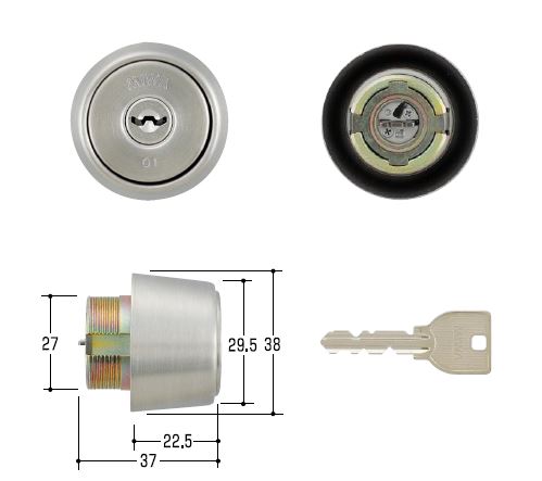 楽天市場】MIWA U9 DN.CY 本締錠 細框用シリンダー対応扉厚25~32mm 33