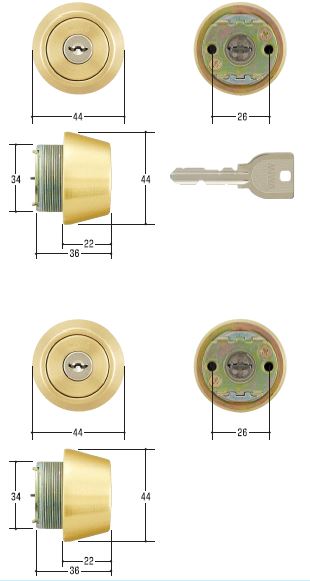 MIWA U9 WCY TE22 BS 2個同一 美和ロック シリンダー 鍵