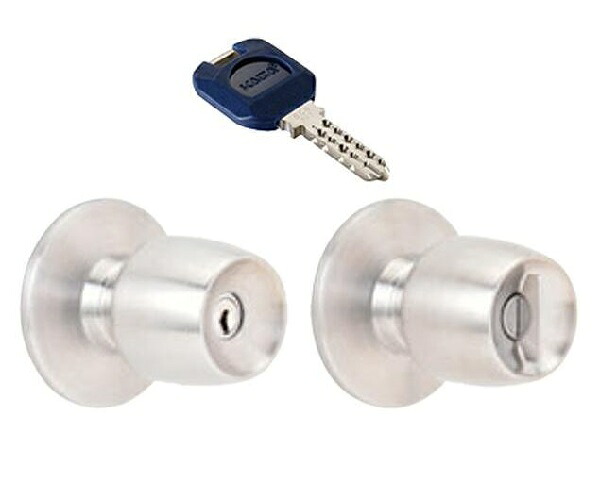 ドアノブ KABA ACE 3600(NI) 扉厚25～43mm 玉座 握り玉 万能