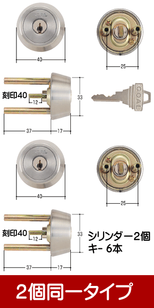 【1位】 2個区別不能 GOAL TX40-39 鍵 円柱 取り替えっこ TX手合い 取り替えっこ円柱 GCY-81 (TX40-39) 円柱錠 取替え しろがね色色 三協立山 2個区別不能