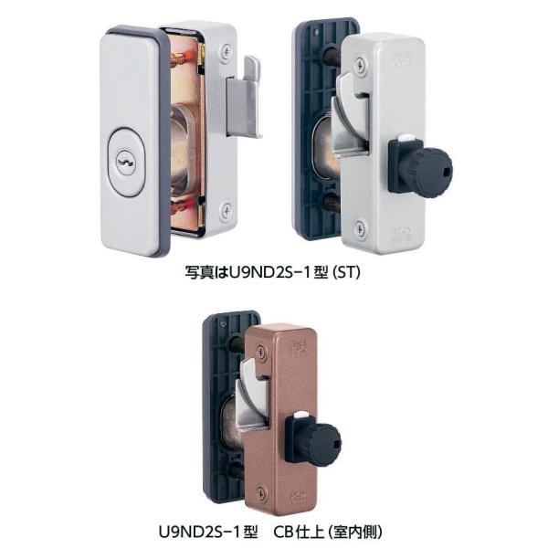 ＭＩＷＡ　ＮＤ２Ｓ-１　（勝手口ドア等狭框ドア専用面付補助錠）　扉厚26～37mm　キー３本付き　【在庫品】