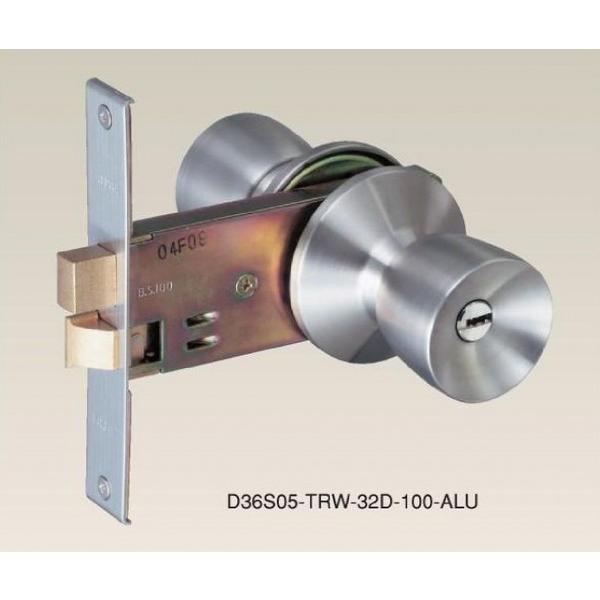 アルファ　Wロック　D36S05-TRW32D-100ALU　バックセット１００　扉厚２５～42　（外側：シリンダー付ノブ/内側：サムターン付ノブ）　キー５本付き【在庫品】★001510