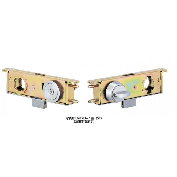 ＭＩＷＡ　Ｕ９ＴＲＵ-１（強化ガラス扉用錠）バックセット１００ｍｍ　扉厚２８ｍｍ　ＳＴ（シルバー色）　キー３本付き　【在庫品】