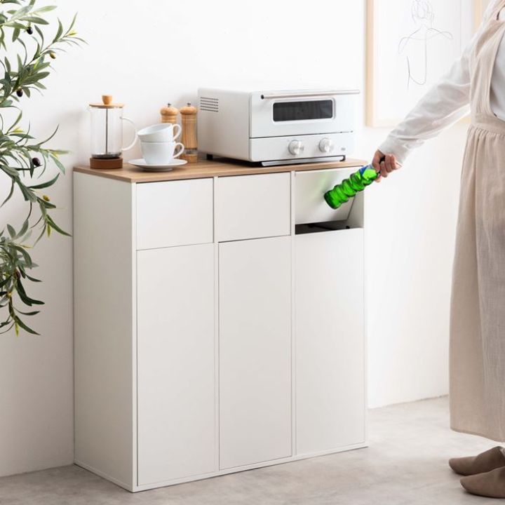 楽天市場】【幅74.5cm】Toy 3連式ゴミ箱 ホワイト : ショップ