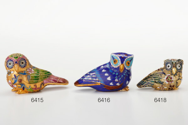 1852   七宝焼　景泰藍　碗1客　茶入1客　フクロウ1客 1852 七宝焼 景泰藍 碗1客 茶入1客 フクロウ1客 - メルカリ