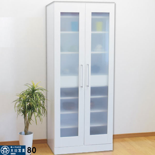 食器棚 カップボード ダイニングボード キッチンボード おしゃれ オシャレ 80幅 幅80cm 高さ180cm キッチン収納 収納庫 ガラス扉 耐震ラッチ付 引出し 箱組 日本製 北欧 シンプル モダン 木製 カラー等 ホワイト 材質 MDF アウトレット価格並