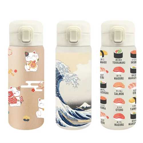 楽天市場】かわいいコップ付きステンレスボトル 350mlタイプ 水筒 携帯