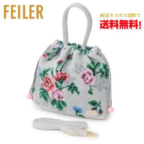 【ネコポスで送料無料】【正規品】FEILER（フェイラー）メロウローズ 巾着ショルダー（MLR232029）