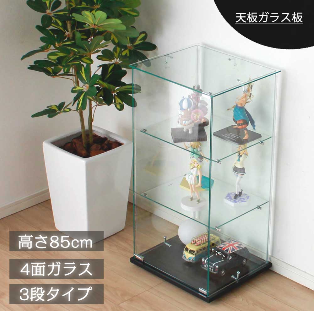 楽天市場】収納家具 ガラスコレクションケース 3段 ロータイプ クリア