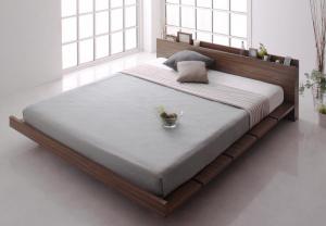 モダンデザインローベッド スタンダードポケットコイルマットレス付き ナローステージ ダブル フレーム幅160|インテリアと家具のKAGUYA