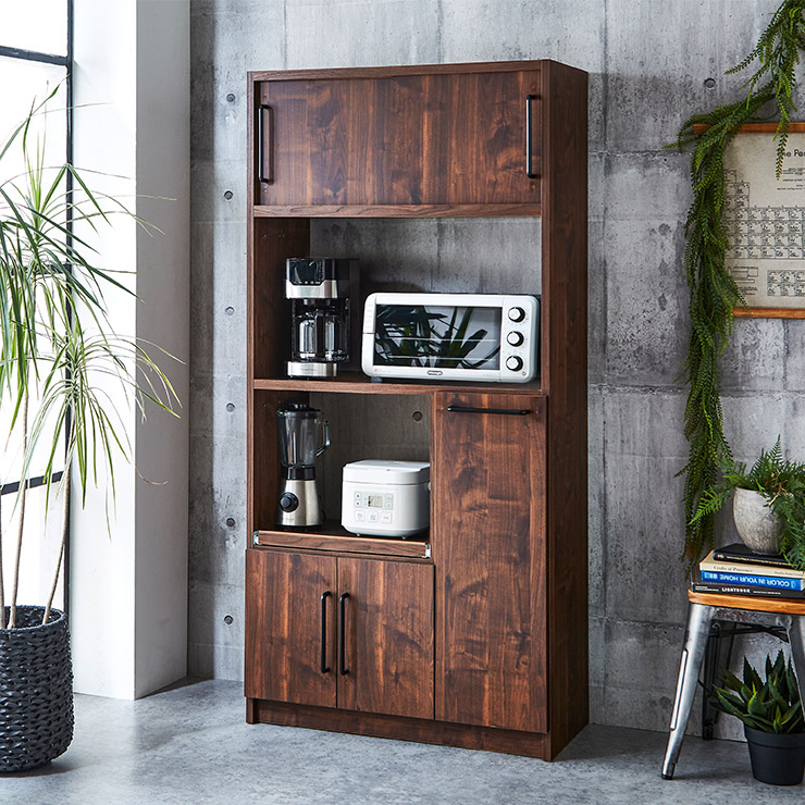 木製キッチンキャビネット 【国産家具、大川家具、売切れ品】 楽天市場】北欧 大川家具 食器棚 引き戸 完成品 レンジ台 隠す 隠せる