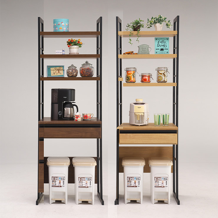 ★10%OFF★ 食器棚 完成品 大川家具 キッチンボード カップボード キッチン収納 ダイニングボード ダイニング シンプル おしゃれ ハイタイプ 高さ調整可能 幅60 ダストボックス ゴミ箱 収納 スパイス 60ダスト 輸入品 34,449円