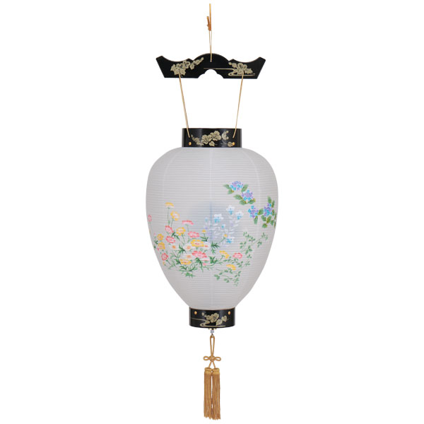 盆提灯 ちょうちん 壺型提灯 「蒔絵絵入」 電池式 LED 8104-00-204AC
