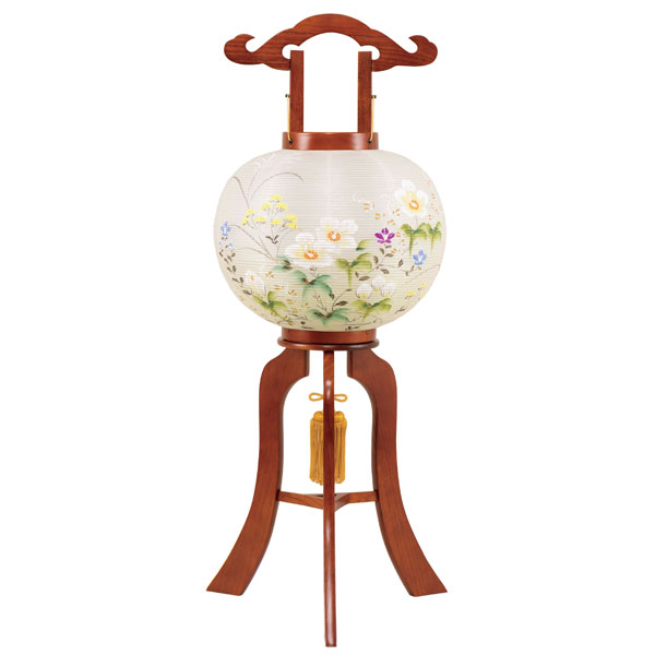 盆提灯 行灯 大内行灯 13号「萩の香 絹二重絵」 電気コード式 8433-13-500 20,794円