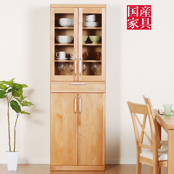 【7/25までポイント増量&クーポン】 食器棚 ダイニングボード カップボードキッチンボード 完成品 アルダー 60cm幅アール 開梱設置｜家具のコンシェルジュ