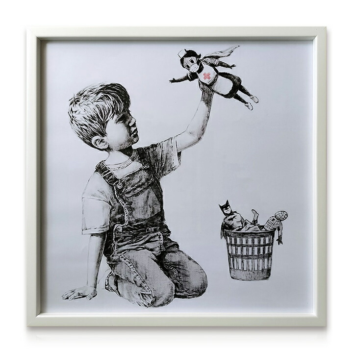 楽天市場】【Banksy】 ポスター アートポスター フレーム付き