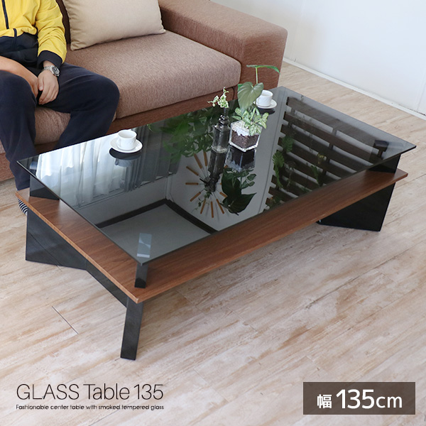 楽天市場】【送料無料】 リビングテーブル 105cm ガラステーブル ロー 