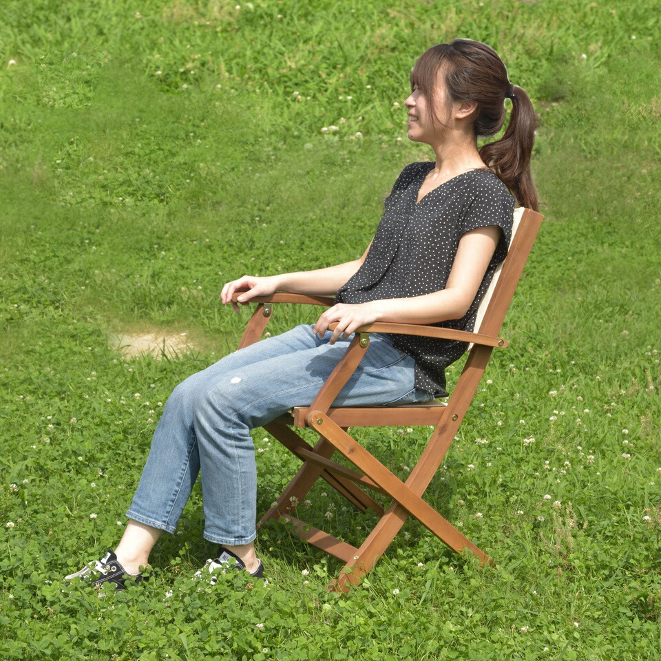 500円OFFクーポン配布中 04/14(火)20:00～ マリーノ チェア 美しい 木目 アカシア オイル 仕上げ 雰囲気 ベランダ スペース 便利 お出かけ アイテム ガーデン かわいい デザイン コンパクト 利便 木製 心地良い