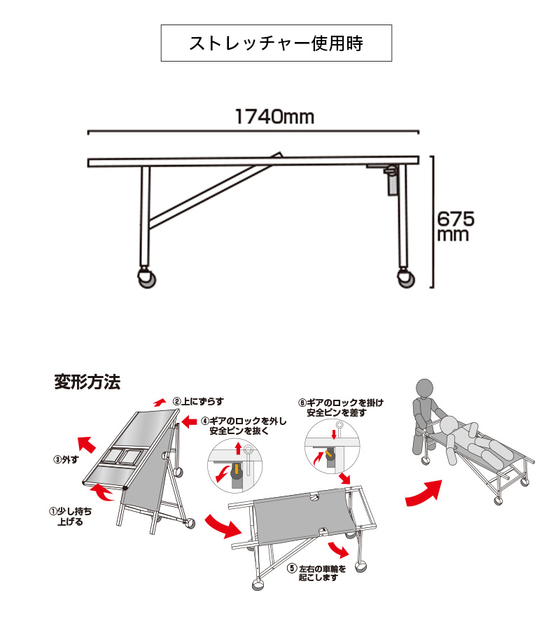 新作ウエア 本棚テレビ台安心安全の家具ドキ非常用 ストレッチャー