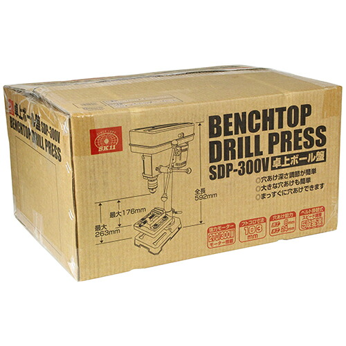 卓上ボール盤 300W SK11 SDP-300V 鉄工、木工穴あけ作業の必需品です。金属、木材の穴あけ作業。 BFJ1039778