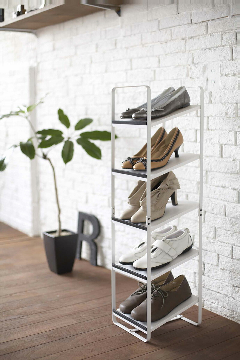 【楽天市場】シューズ ラック 五段 ホワイト 白 スリム シューズ ラック おしゃれ シューズ スタンド 靴 下駄 箱 玄関 収納 省スペース
