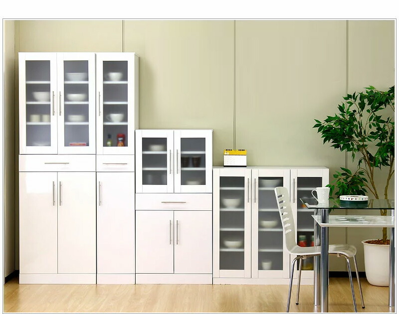 Kitchen Cabinets Kitchen Cattleya Kitchen Storage Width 60 Cm Height 120 Cm White White Organized Shelves Range Kitchen Rack Cabinet Glass Doors