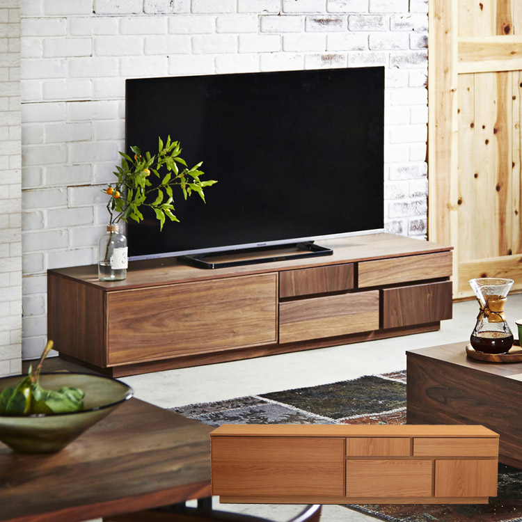 【開梱設置無料】テレビ台 テレビボード 150 完成品 収納 ロータイプ おしゃれ 北欧 高級感 幅150cm シンプル ローボード 国産 日本製 リビングボード オーク ナチュラル ウォールナット ブラウン 選べる2色 木製 サイドボード 引き出し 開梱設置