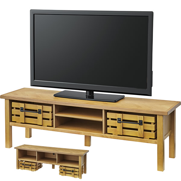 クーパス　ＴＶボード　ローボード　オーディオボード　150cm幅　天然木（ラバーウッド）天然木化粧繊維板（オーク）