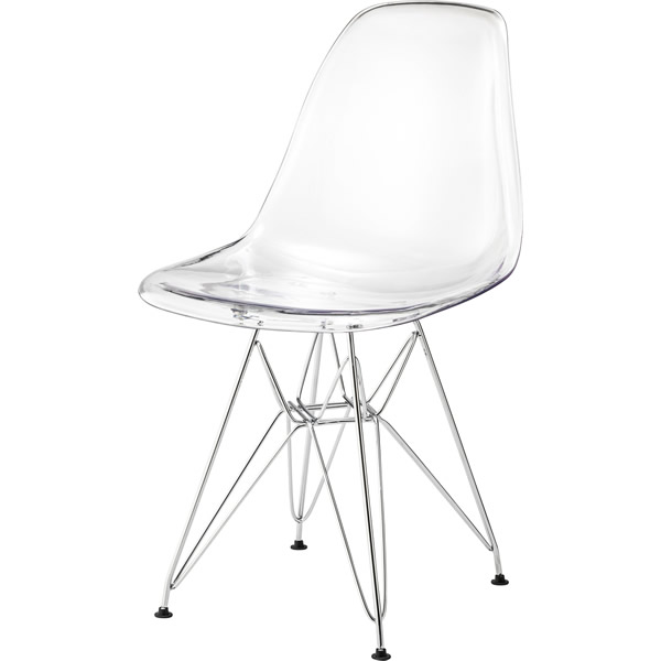 charles & Ray Eames　チャールズ＆レイ・イームズ　リプロダクトチェア　チェア　ダイニングチェア　食卓椅子　復刻版　クリアー　スケルトン　ポリカーボネート　スチール(クロムメッキ)　※2脚購入はお値打ち（追ってお値段訂正します） 8,993円