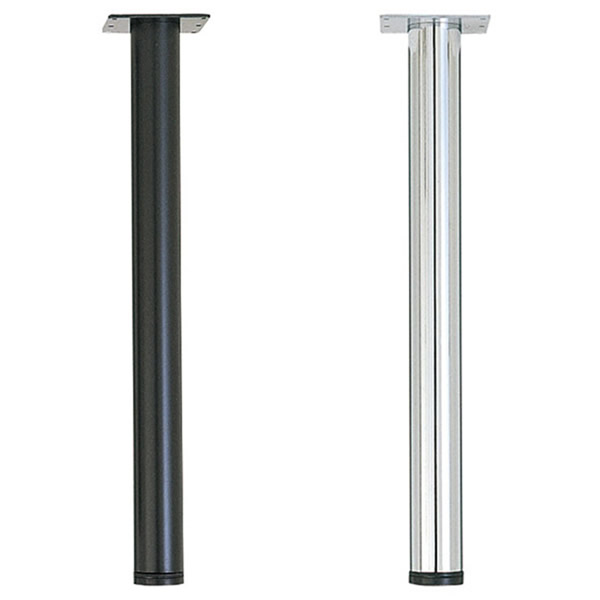 *御役目用TABLE LEGつづき物 昼御飯一覧表脚 一本立ち一覧表脚 BL-1 4本組 天受： 120粍角・黒塗り付ける・しろがね色塗り付ける脚： 60.5φ導管・黒塗り付ける・クロームメッキ・アジャスター付 高さ： 670粍