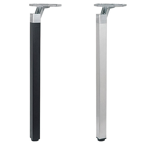 *業務用TABLE LEGシリーズ　ダイニングテーブル脚　独立テーブル脚　BL-3　4本組　天受： アルミダイキャスト・150×107mm・鏡面仕上げ 脚： 40mm角パイプ・黒塗装・シルバー塗装・アジャスター付高さ： 670mm