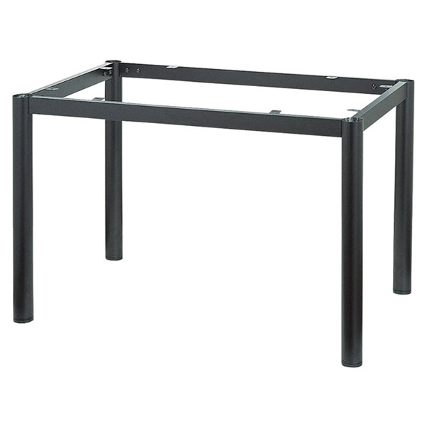 *業務用TABLE LEGシリーズ　ダイニングテーブル脚　4本脚タイプ　BT-21　中継： 角パイプ（50×26mm）・黒塗装・シルバー塗装 脚： 丸パイプ（60.5φmm）・黒塗装・シルバー塗装・ アジャスター付