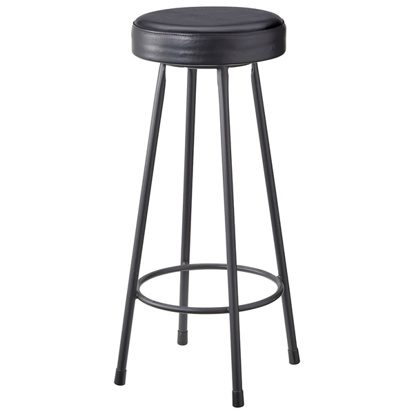 *業務用　STEEL BARSTOOLシリーズ　スツール　ラウンドスツール　C-602C　スチール　粉体塗装　ブラック　レザーブラック　レザーツートン　座高715mm　脚はお客様にて取り付け　既製品　別張品｜癒しの空間　家具や姫 8,894円
